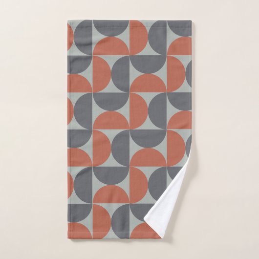 Mid-Century Modern Grey en klei Bad Handdoek (Handdoek)