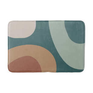 Mid Century Modern Grote Vormen Meerkleurig Blauwg Badmat