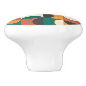 Mid Century Modern Half cirkelt groen en sinaasapp Keramische Knop (Zijkant)