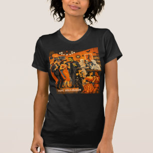Mid Century Modern Halloween Martini Feest T-shirt