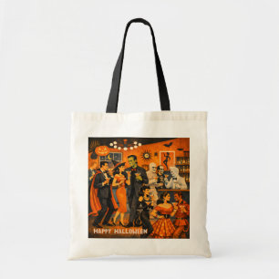 Mid Century Modern Halloween Martini Feest Tote Bag