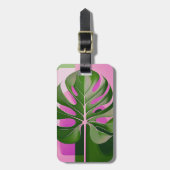 Mid-Century Modern Hawaiian Monstera Leaf Bagagelabel (Voorkant verticaal)