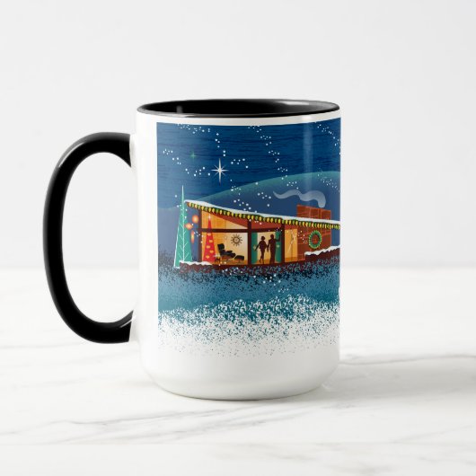 Mid-Century Modern Houses Christmas Scene Mok (Links)