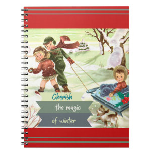 Mid Century Modern Illustratie Winter Notitieboek