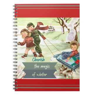 Mid Century Modern Illustratie Winter Notitieboek