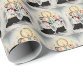 Mid Century Modern kerstaaljongens uit 1950 Cadeaupapier (Rol Hoek)