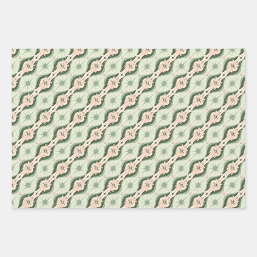  Mid-Century Modern Kerstversiering Inpakpapier Vel (Voorkant 2)