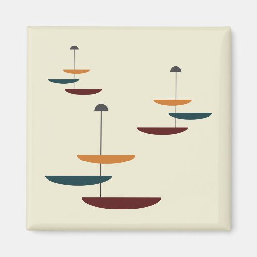 Mid-Century Modern Kitchen Counter Oval Magneet (Voorkant)