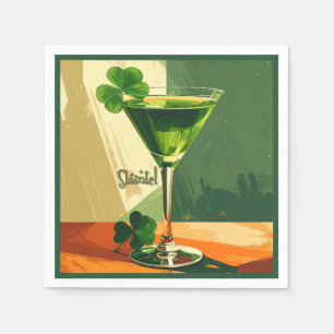 Mid Century Modern Klaver Martini Sláinte! Servet