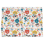 Mid Century Modern kleurrijk bloemmotief Groot Cadeauzakje (Voorkant)