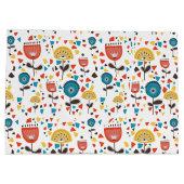 Mid Century Modern kleurrijk bloemmotief Groot Cadeauzakje (Achterkant)