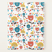 Mid Century Modern Kleurrijke Bloemen Patroon Albu Planner (Achterkant)