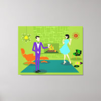 Mid Century Modern Koppel Custom Stretched Canvas