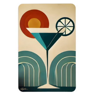 Mid Century Modern Kunst Berg Zonsondergang Martin Magneet
