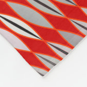 Mid Century Modern Leaves, Donker Rood en Grijs Fleece Deken (Hoek)