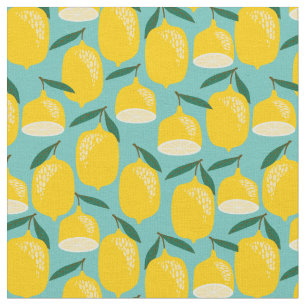 Mid-Century Modern Lemon Yellow Kitchen Pattern Stof