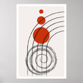 Mid-Century Modern Lines Wall Art Poster (Voorkant)