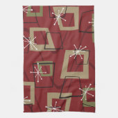 Mid Century Modern Maroon Theedoek (Verticaal)