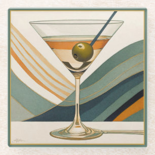 Mid Century Modern Martini Cocktail Hour Glazen Onderzetter