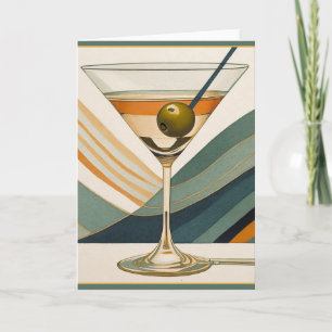 Mid Century Modern Martini Cocktail Hour Kaart