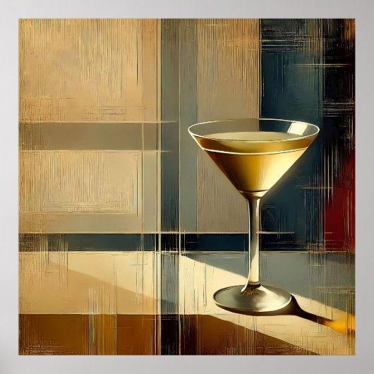Mid Century Modern Martini in a Moonbeam Poster (Voorkant)