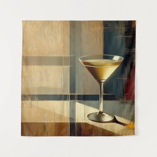 Mid Century Modern Martini in a Moonbeam Wandkleed (Voorkant)