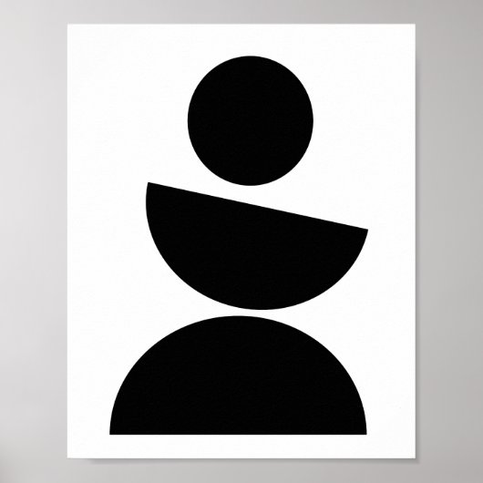 Mid Century Modern Minimal Black Geometric Poster (Voorkant)