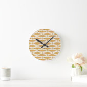 Mid Century Modern Minimalist Fish Pattern Ronde Klok (Huis)