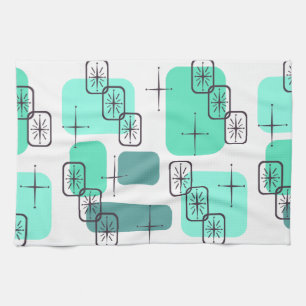 Mid Century Modern Mint Green Turquoise Theedoek