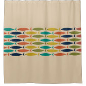 Mid Century Modern Multicolor Fish Douchegordijn (Voorkant)