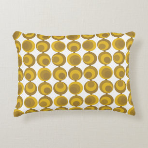 Mid-Century Modern Mustard Gold Retro Geo Pattern Accent Kussen