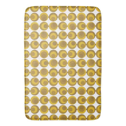 Mid-Century Modern Mustard Gold Retro Geo Pattern Badmat (Voorkant Verticaal)