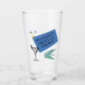 Mid Century Modern Neon Cocktail Lounge Naam Glas (Voorkant)