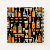Mid-Century modern Night Life Pattern Notitieboek (Achterkant)