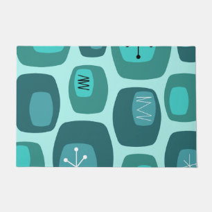 Mid Century Modern Oblangen Turquoise Deurmat