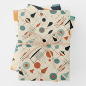 Mid Century modern ontworpen wikkelpapier set Inpakpapier Vel (In situ)