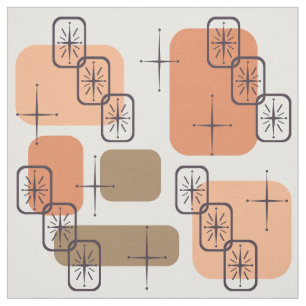 Mid Century Modern Orange Brown Stof