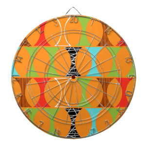 Mid Century Modern Oranje Pattern Board Dartbord