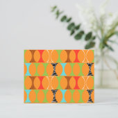 Mid Century Modern Oranje Pattern Briefkaart (Staand voorkant)