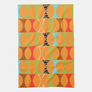Mid Century Modern Oranje Pattern Kitchen Towel Theedoek