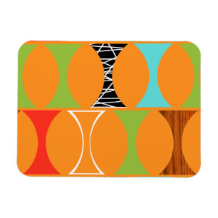 Mid Century Modern Oranje Pattern Magnet Magneet