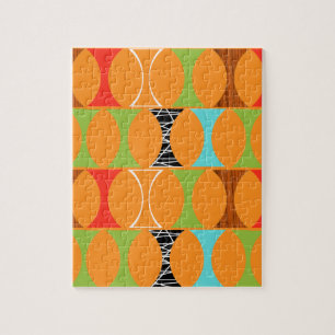 Mid Century Modern Oranje Pattern Puzzle Legpuzzel