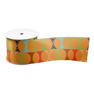 Mid Century Modern Oranje Pattern Ribbon Lint