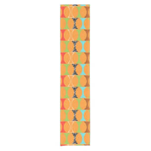 Mid Century Modern Oranje Pattern Table Runner Korte Tafelloper