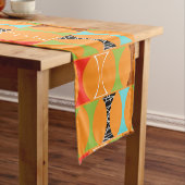 Mid Century Modern Oranje Pattern Table Runner Korte Tafelloper (Voorbeeld)
