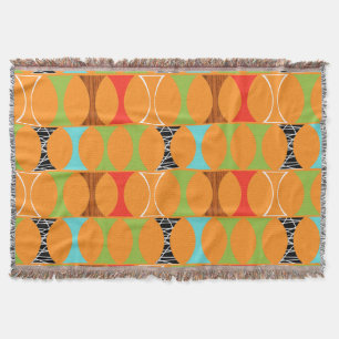 Mid Century Modern Oranje Pattern Throw Blanket Deken