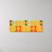 Mid Century Modern Oranje Pattern Wrapped Canvas (Voorkant)