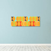 Mid Century Modern Oranje Pattern Wrapped Canvas Afdruk (Insitu (Houten vloer))