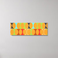Mid Century Modern Oranje Pattern Wrapped Canvas
