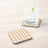 Mid-Century Modern Oranje Starburst Pattern Bier Onderzetter (Rechterzijde)